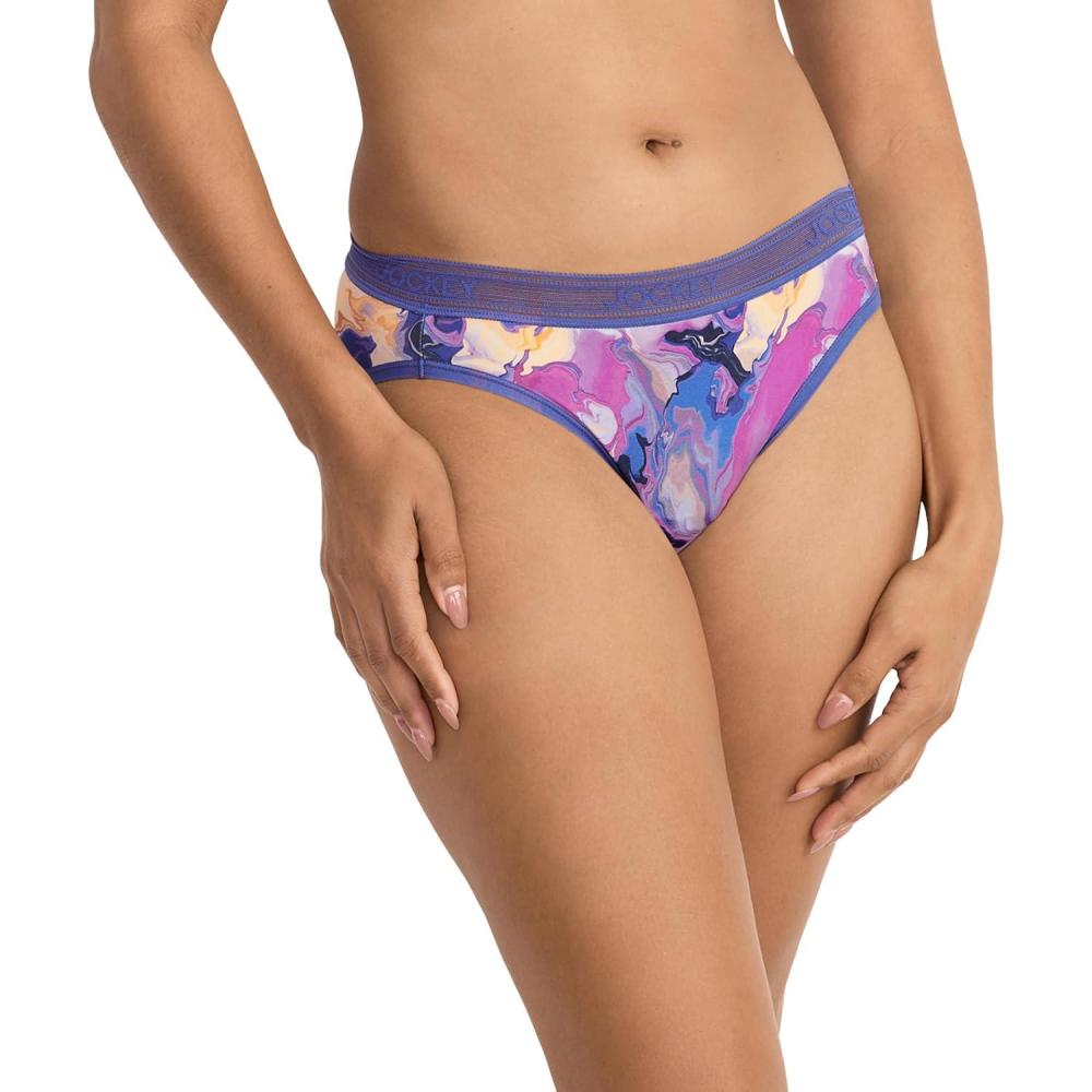 imageJockey Womens Underwear Worry Free Microfiber Moderate Absorbency BikiniMarvelous Marble