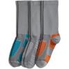 imageJockey Mens Socks Mens Made in America Sport Crew Socks  3 PackLight Grey on Libby TealLight GreyLight Grey on Orange