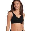 imageJockey Womens Bra Seamfree Rib Molded Cup Plunge BraletteBlack