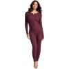 imageJockey Womens Loungewear Waffle Union SuitBlack Currant