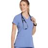 imageJockey Womens Scrubs Womens Mock Wrap Scrub TopCeil Blue