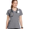imageJockey Womens Scrubs Womens Mock Wrap Scrub TopPewter