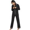 imageJockey Womens Sleepwear Cooling Modal Notch Collar Long Sleeve Top ampamp Pant SetBlack