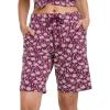 imageJockey Womens Sleepwear Organic Cotton Stretch Bermuda ShortFrayed Plum Floral