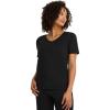 imageJockey Womens Sleepwear Organic Cotton Stretch Short Sleeve VNeck TopBlack