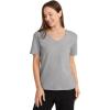 imageJockey Womens Sleepwear Organic Cotton Stretch Short Sleeve VNeck TopGrey Heather