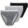 imageJockey Womens Underwear Classic French Cut  3 PackGrey HeatherSimple StripeBlack