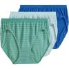 imageJockey Womens Underwear Comfies Microfiber French Cut  3 PackAquamarine StripeTrue BlueEcho Blue