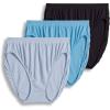 imageJockey Womens Underwear Comfies Microfiber French Cut  3 PackBlue WaveSailor BlueNight Blue
