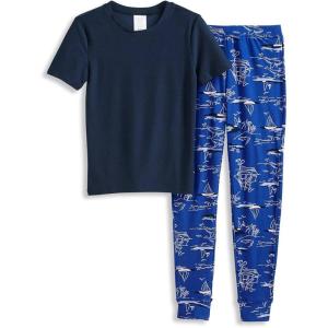 Jockey Boys’ Sleepwear Ultra Soft Jogger Sleep Set(Really Navy/Ocean Explorer)