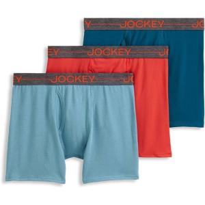 Jockey Boys’ Underwear Cotton Stretch Boxer Brief – 3 Pack(Dusty Skies/Heat Wave/Blue Monday)