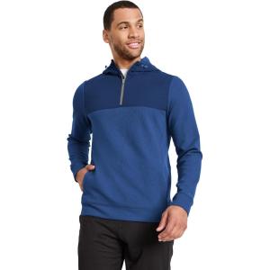 Jockey Men’s Activewear EVERACTIVE Mixed Media 1/2 Zip Hoodie(True Blue Heather)