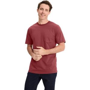 Jockey Men’s Casualwear Made in America Heritage Short Sleeve Pocket Tee(Leather Red)