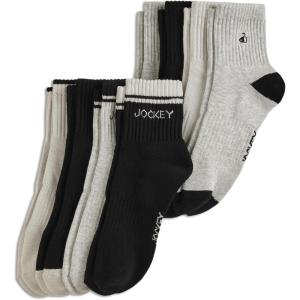Jockey Men’s Everyday Cotton Blend Quarter Socks (8-Pack)(Grey Tones/Black)