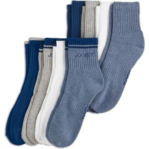 Jockey Men’s Everyday Cotton Blend Quarter Socks (8-Pack)(White/Blue/Grey/Navy)