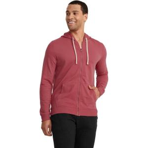 Jockey Men’s Loungewear Cotton Blend Fleece Full Zip Hoodie(Malibu Red)