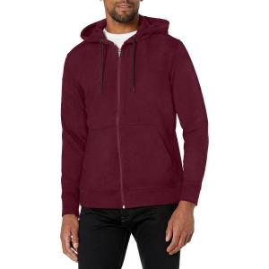 Jockey Men’s Loungewear Cotton Blend Fleece Full Zip Hoodie(Zinfandel)