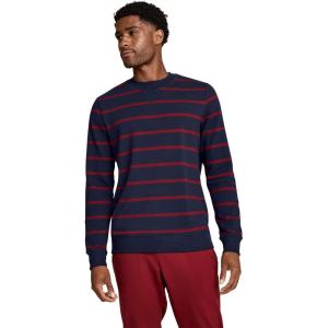 Jockey Men’s Loungewear Lightweight Cotton Blend Fleece Crew Sweatshirt(Navy Stripe)