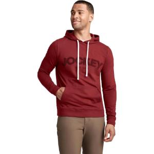 Jockey Men’s Loungewear Lightweight Cotton Blend Fleece Hoodie(Deep Cranberry)
