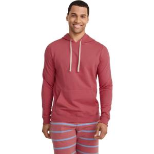 Jockey Men’s Loungewear Lightweight Cotton Blend Fleece Hoodie(Malibu Red)