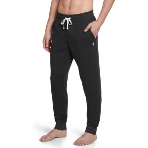 Jockey Men’s Loungewear Lightweight Cotton Blend Fleece Jogger(Black Heather)