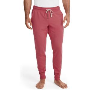 Jockey Men’s Loungewear Lightweight Cotton Blend Fleece Jogger(Malibu Red)