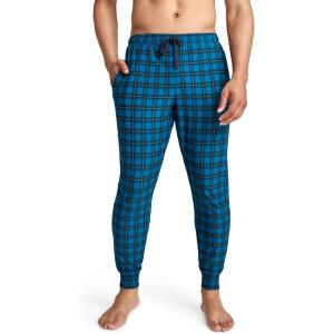 Jockey Men’s Sleepwear Ultra Soft Cooling Sleep Jogger(Turquoise Plaid)