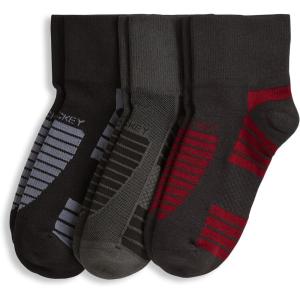 Jockey Men’s Socks Men’s Made in America* Quarter Socks – 3 Pack(Black on Grey/Grey on Granite/Black on Cardinal)