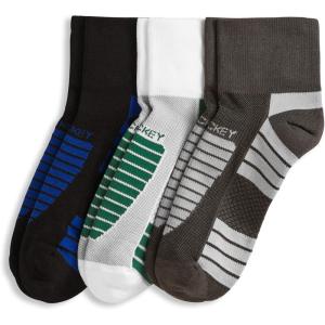 Jockey Men’s Socks Men’s Made in America* Quarter Socks – 3 Pack(Black/Grey on Light Grey/White on Dark Green)