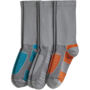 Jockey Men’s Socks Men’s Made in America* Sport Crew Socks – 3 Pack(Light Grey on Libby Teal/Light Grey/Light Grey on Orange)