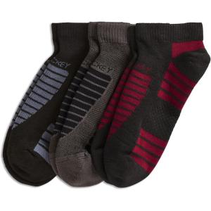 Jockey Men’s Socks Men’s Made in America* Sport Low Cut Socks – 3 Pack(Black on Grey/Grey on Granite/Black on Cardinal)