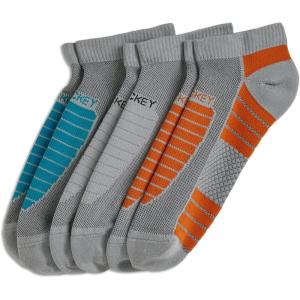 Jockey Men’s Socks Men’s Made in America* Sport Low Cut Socks – 3 Pack(Light Grey on Libby Teal/Light Grey/Light Grey on Orange)