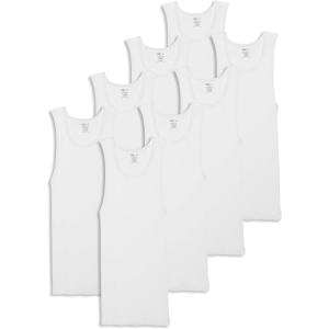 Jockey Men’s Undershirt 100% Cotton A-Shirt Tank – 8 Pack(Diamond White)