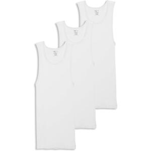 Jockey Men’s Undershirt 100% Cotton Tall Man A-Shirt Tank – 3 Pack(White)
