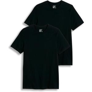 Jockey Men’s Undershirt Big Man Classic Crew Neck Undershirt – 2 Pack(Black)