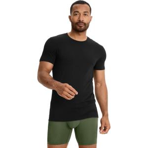 Jockey Men’s Undershirt Cool Cotton Stretch Crew Neck Undershirt(Black)