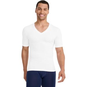 Jockey Men’s Undershirt FormFit Cotton Stretch V-Neck Undershirt(Diamond White)