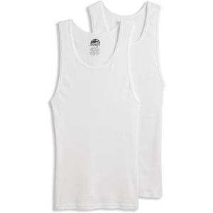 Jockey Men’s Undershirt Made in America 100% Cotton Tank – 2 Pack(White)