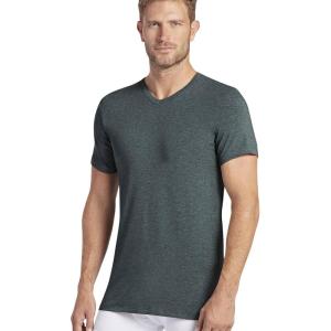Jockey Men’s Undershirt Slim Fit Cotton Stretch V-Neck Undershirt – 2 Pack(Cinder Heather)