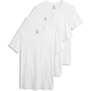 Jockey Men’s Undershirt Smooth Fit Cotton Stretch Crew Neck Undershirt – 3 Pack(Diamond White)