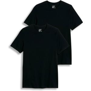 Jockey Men’s Undershirt Tall Man Classic Crew Neck Undershirt – 2 Pack(Black)