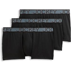 Jockey Men’s Underwear Active Microfiber 2.5″ Trunk – 3 Pack(Black)