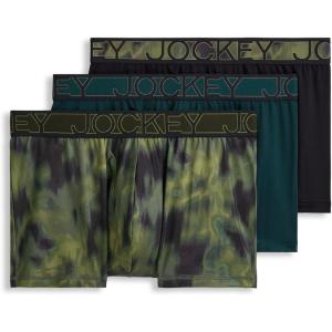 Jockey Men’s Underwear Active Microfiber 2.5″ Trunk – 3 Pack(Black Spruce)