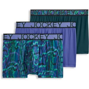 Jockey Men’s Underwear Active Microfiber 2.5″ Trunk – 3 Pack(Future Dusk/Dark Psychedelic/Ocean Sky)