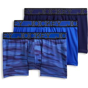 Jockey Men’s Underwear Active Microfiber 2.5″ Trunk – 3 Pack(Majestic Blue/Oceanic Camo/Brilliant Blue)