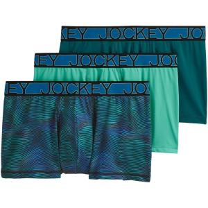 Jockey Men’s Underwear Active Microfiber 2.5″ Trunk – 3 Pack(Teal Breeze/Jagged Cool Ombre/Deep Lagoon)