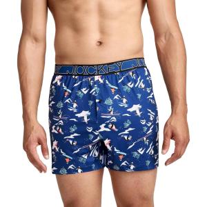 Jockey Men’s Underwear Active Microfiber 4.5″ Boxer(Penguin Slopes)