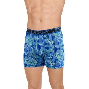 Jockey Men’s Underwear Active Microfiber 5″ Boxer Brief(Vortex)