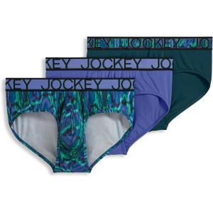 Jockey Men’s Underwear Active Microfiber Brief – 3 Pack(Future Dusk/Dark Psychedelic/Ocean Sky)