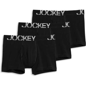 Jockey Men’s Underwear ActiveStretch 4″ Boxer Brief – 3 Pack(Black)